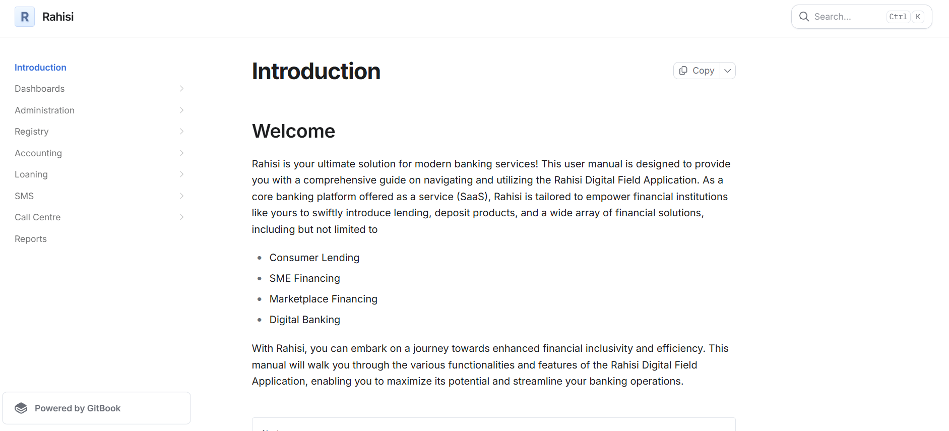 Rahisi Cloud Banking Docs